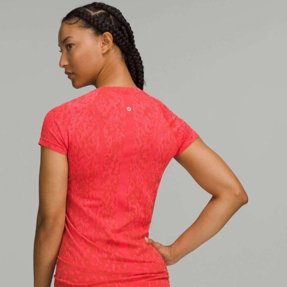Lululemon•Swiftly Tech Short Sleeve 2.0•Race Length•Camo Red Rock Flare•NWOT•6 - Picture 3 of 14